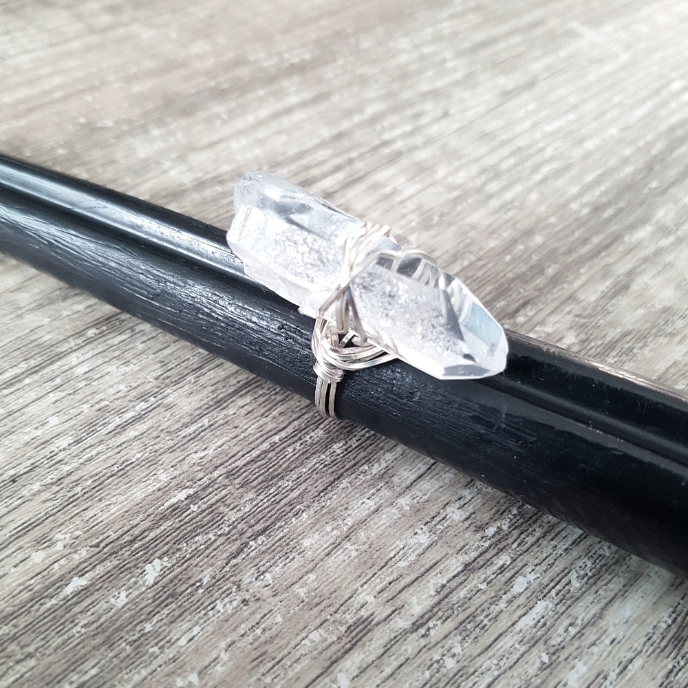 Clear quartz ring